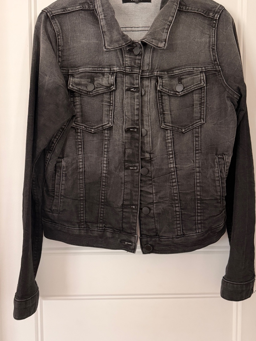 Fidelity Men's Washed Black Denim Jacket